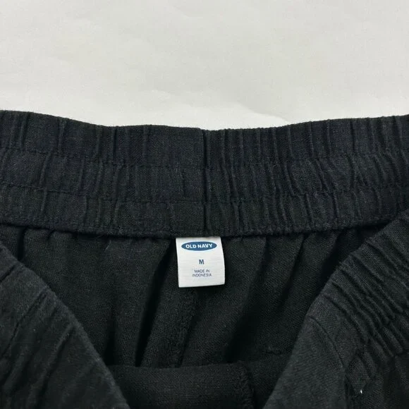 Old Navy Black Linen Blend Wide Leg Lounge Pant M - Picture 4 of 7